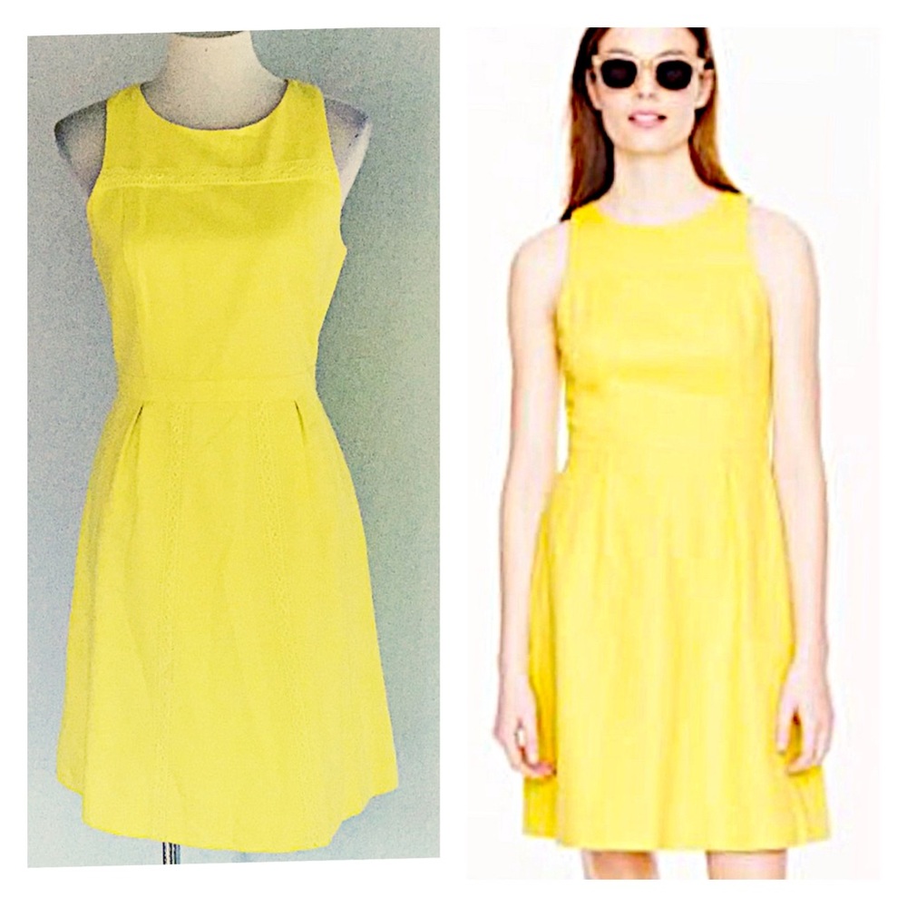 NWOT J. Crew yellow cotton pique dress